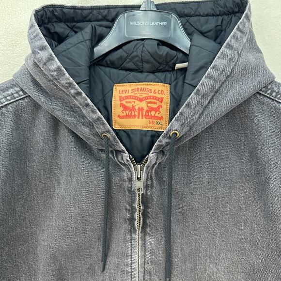 Levi's Men's XXL Vintage Quilted Hooded Zip up Jacket Work to be done - Picture 2 of 10